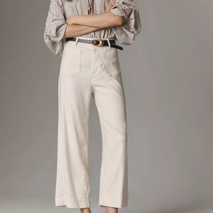 Anthropologie Beige Wide-Leg Pants